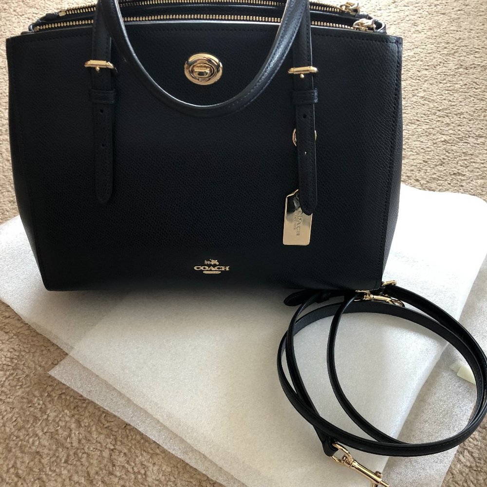 Coach Navy Turnlock Satchel Carryall 29